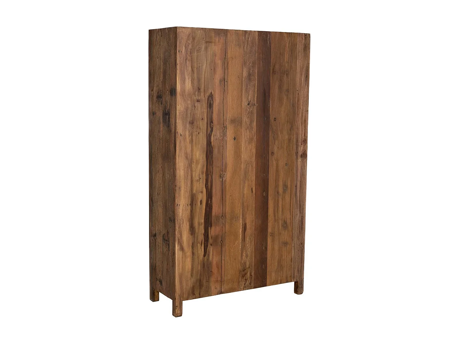 Vitrine artesanal em madeira com 2 portas castanho, 100x40x180cm