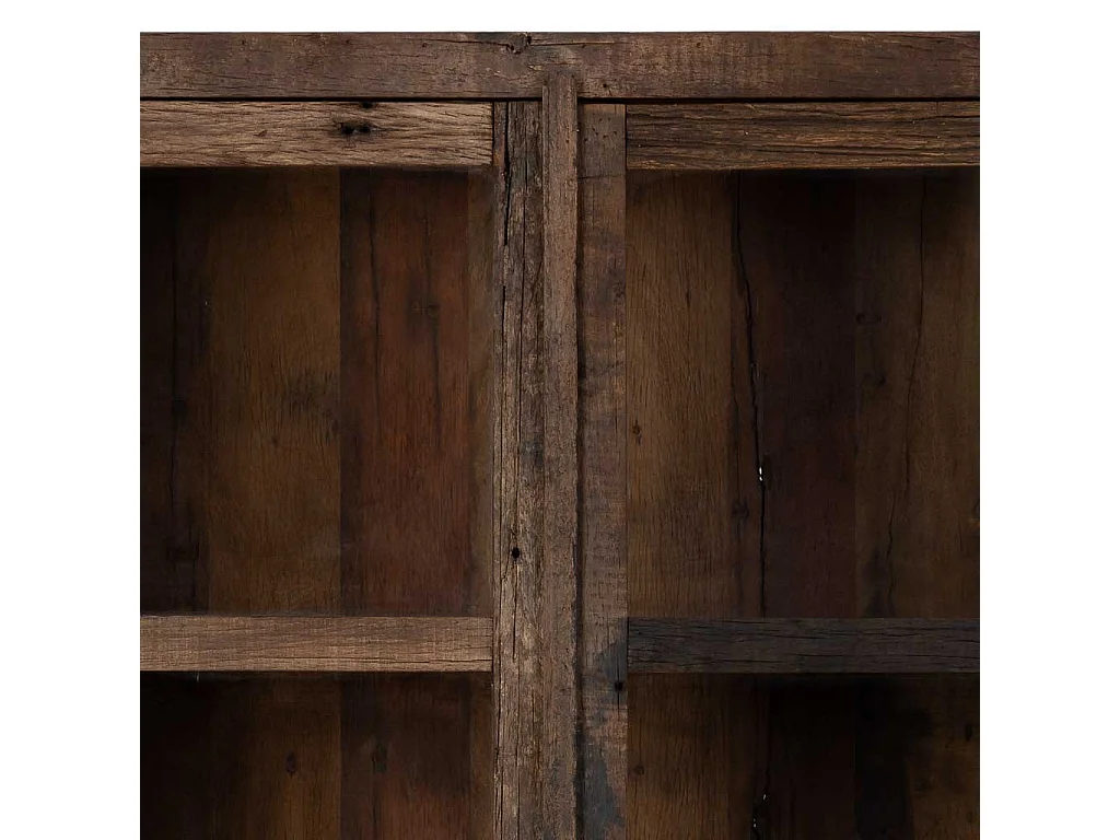 Handgefertigte Holzvitrine mit 2 Türen braun, 100x40x180 cm
