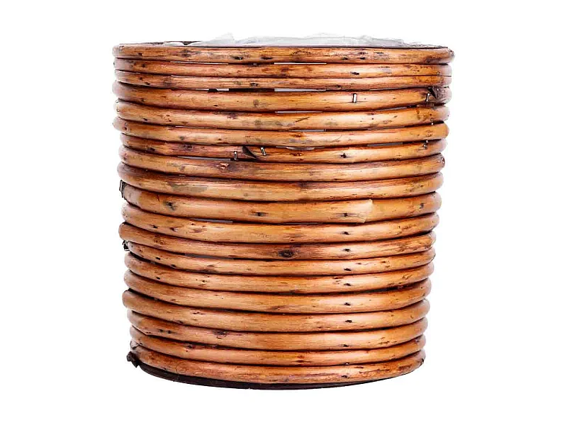 Cesto de bambu redondo castanho 20x20x19 cm