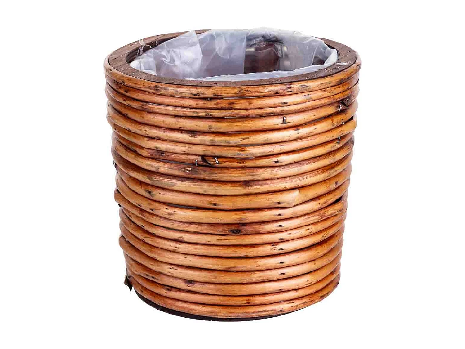 Panier en bambou marron rond 20 x 20 x 19 cm h