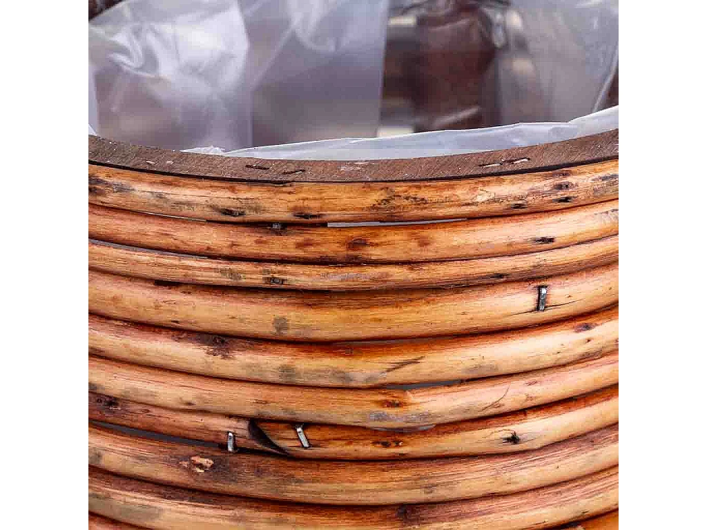 Panier en bambou marron rond 20 x 20 x 19 cm h