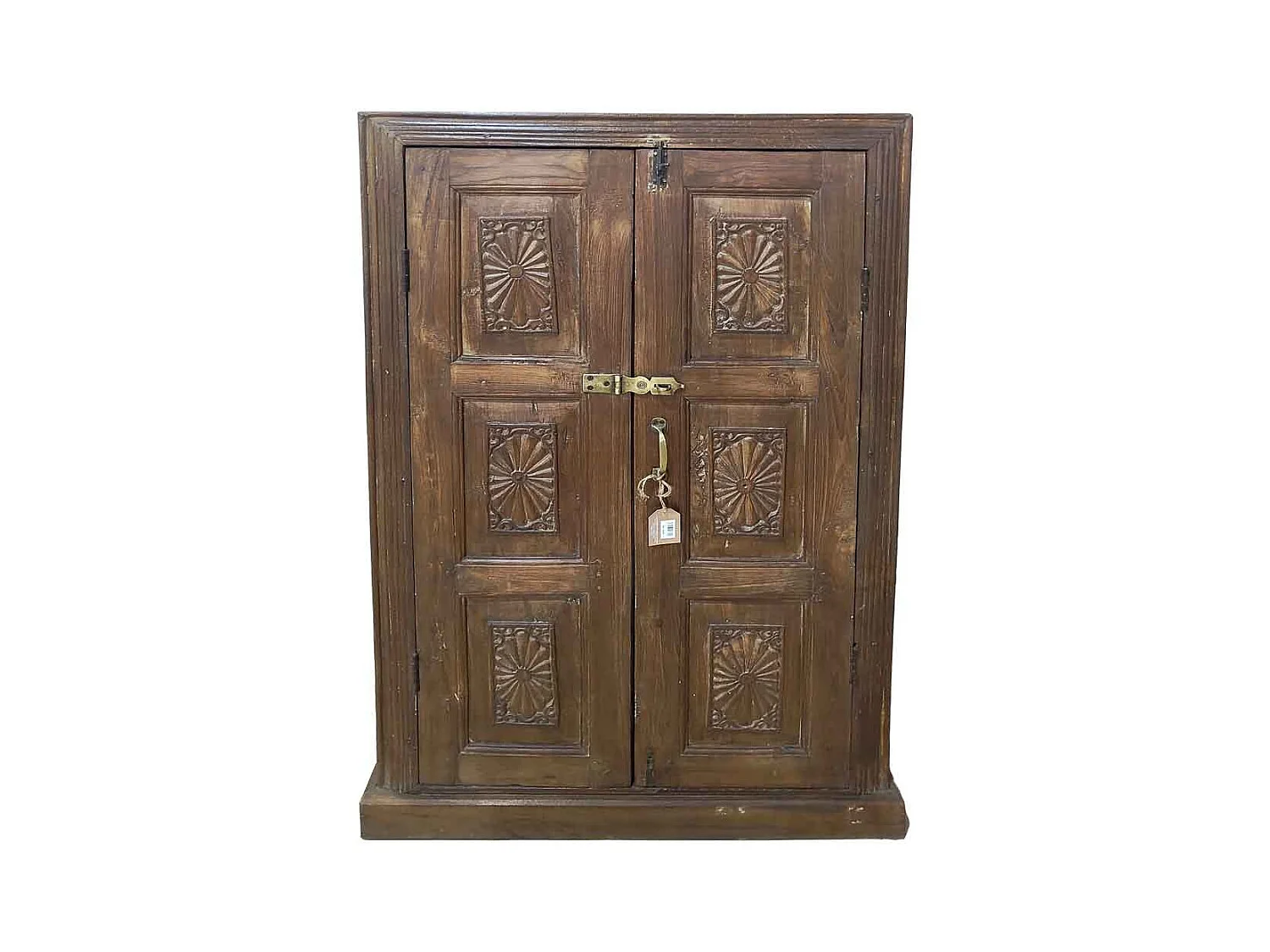Armoire en bois artisanale marron 86x34x140