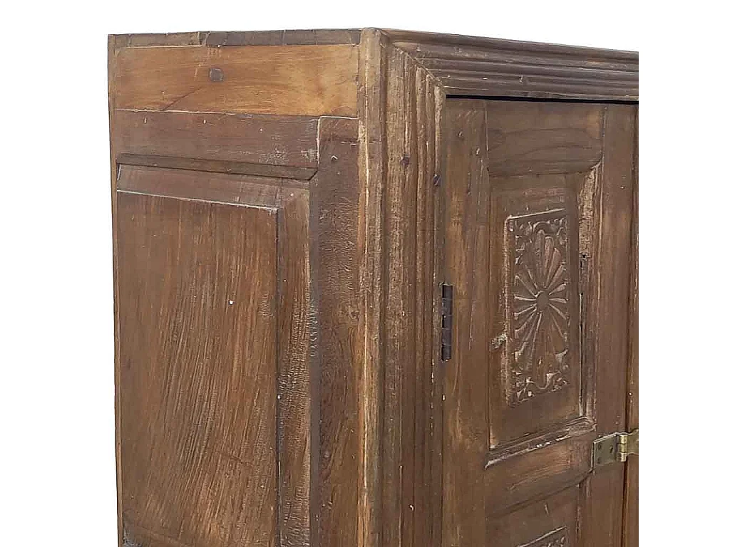 Armoire en bois artisanale marron 86x34x140