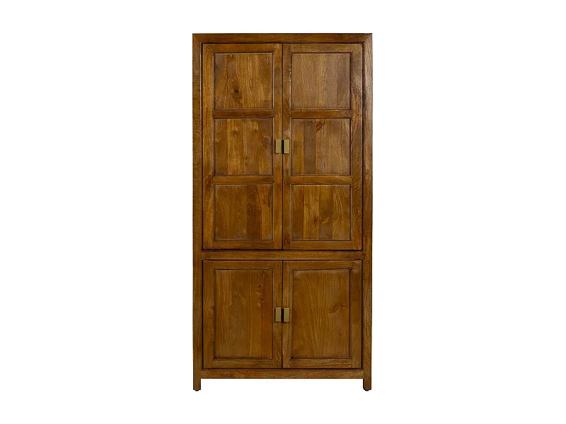Armario de madera marrón 4 puertas 90x40x180h cm