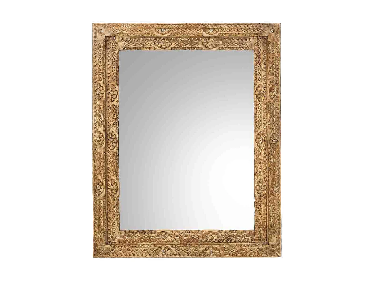 Miroir marron en bois fait main 80x3x100 cm