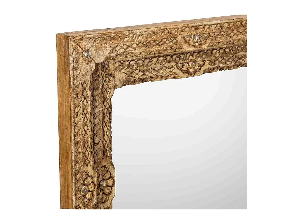 Miroir marron en bois fait main 80x3x100 cm