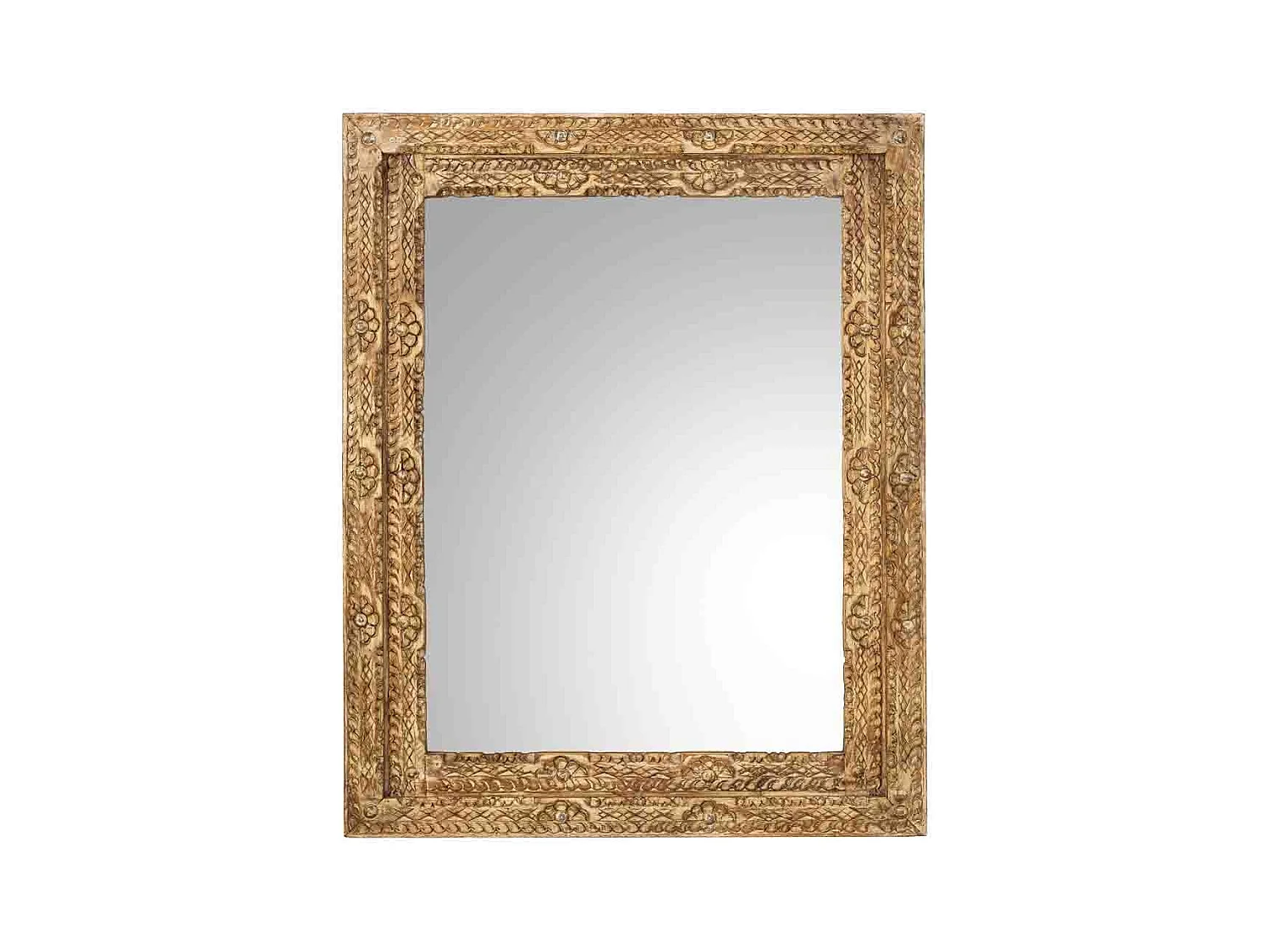 Miroir marron en bois fait main 80x3x100 cm