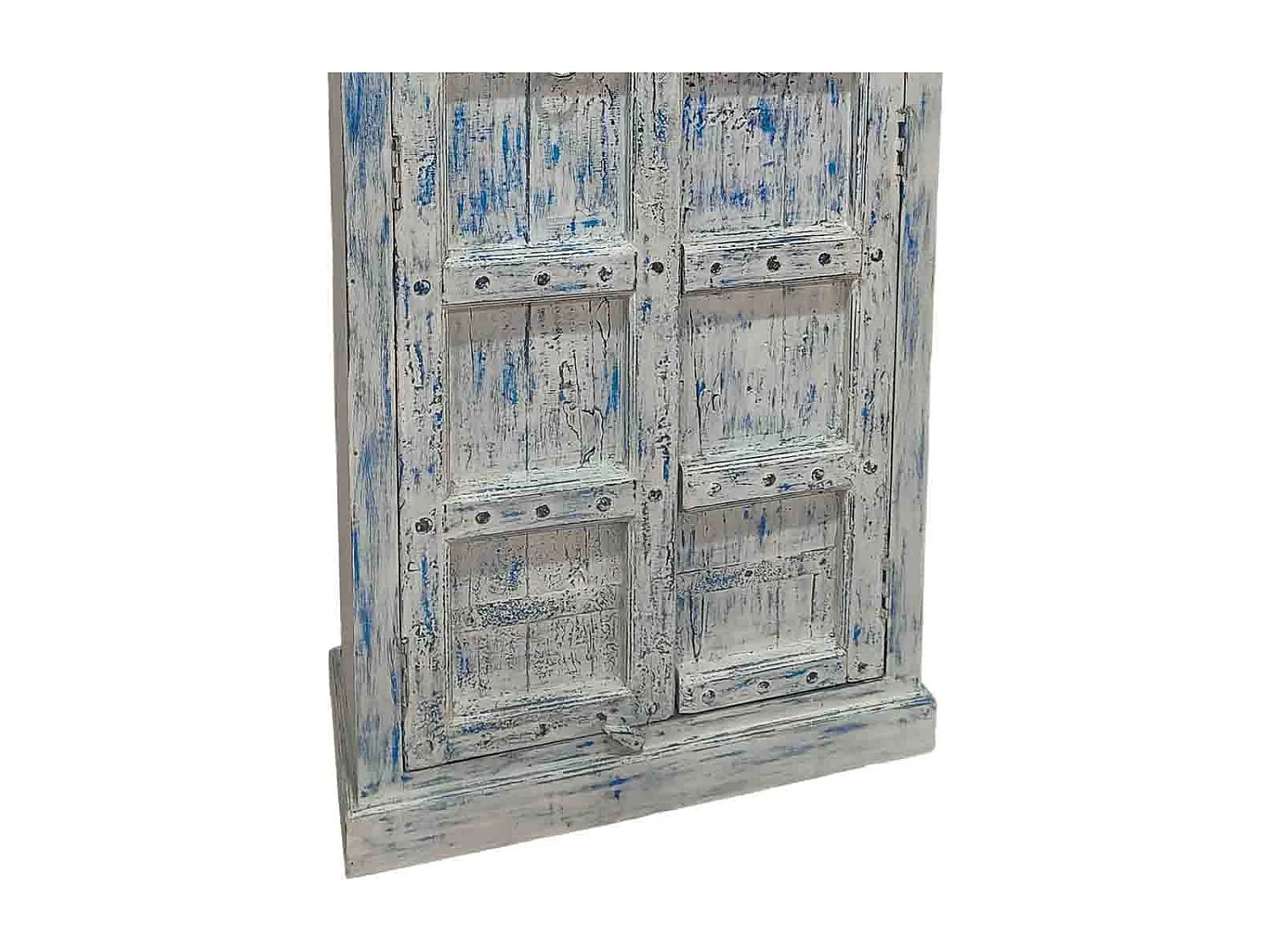 Armário de madeira azul artesanal 96x42x206 cm