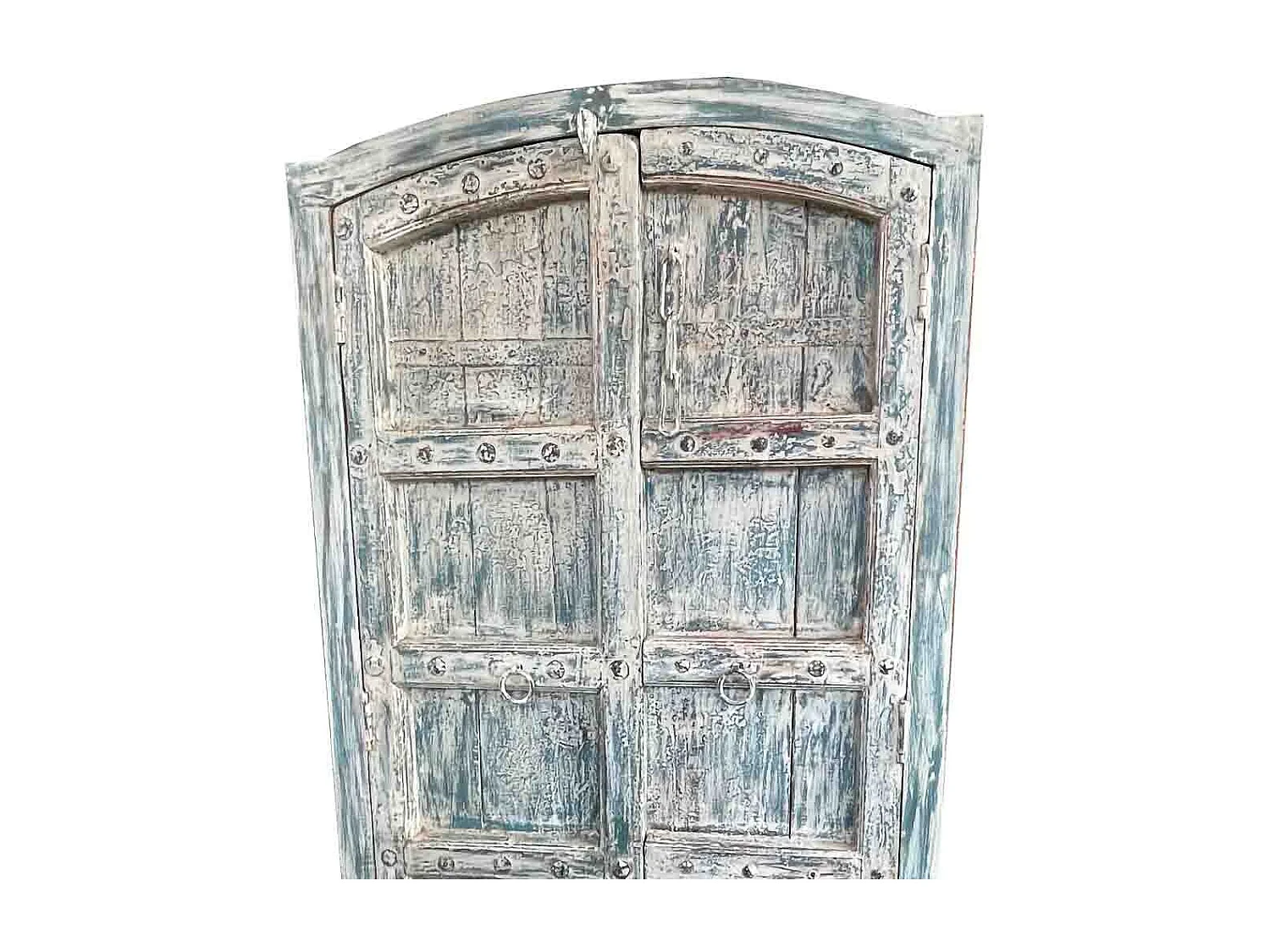 Armário de madeira azul artesanal 107x42x192 cm