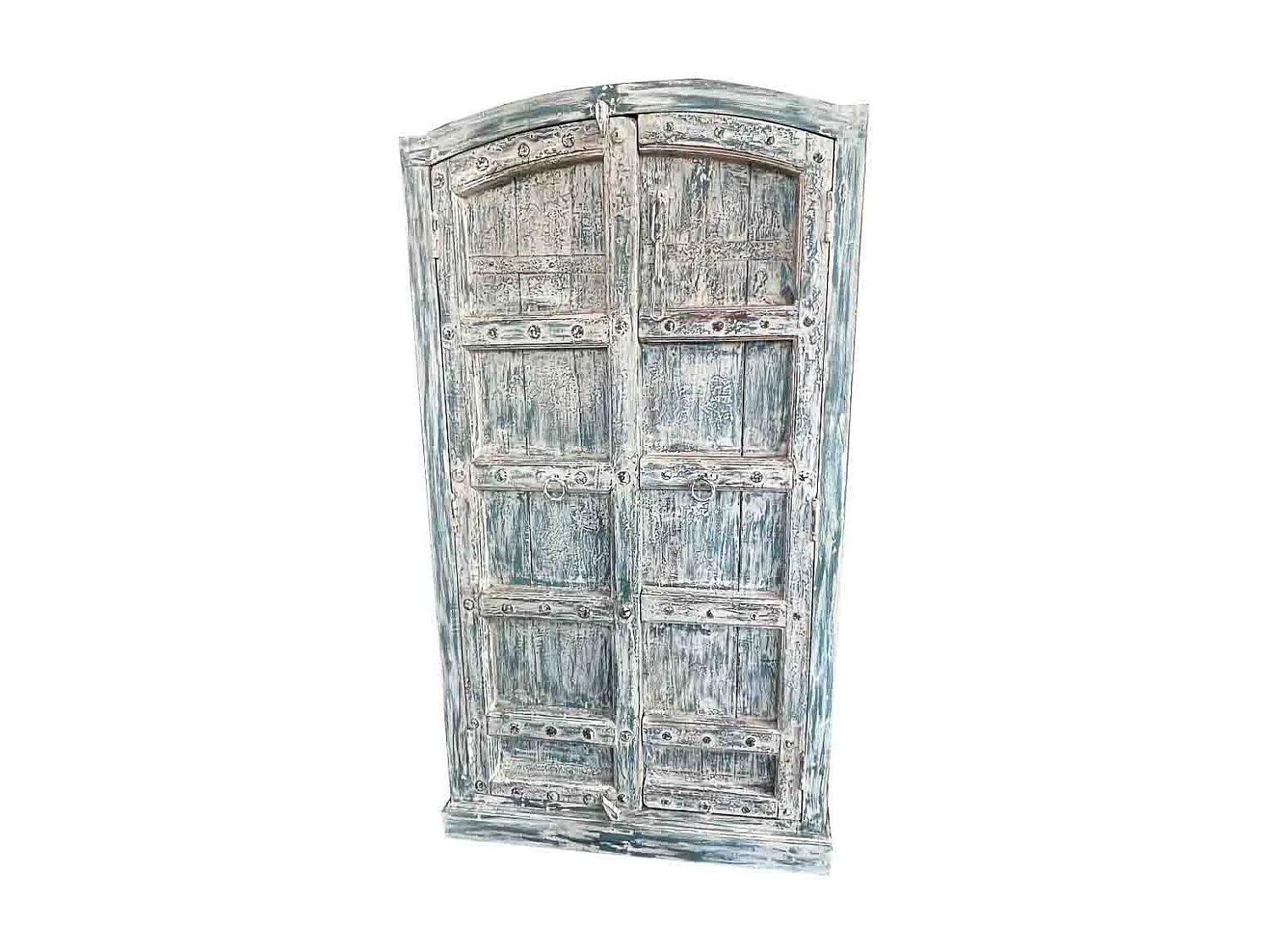 Armário de madeira azul artesanal 107x42x192 cm