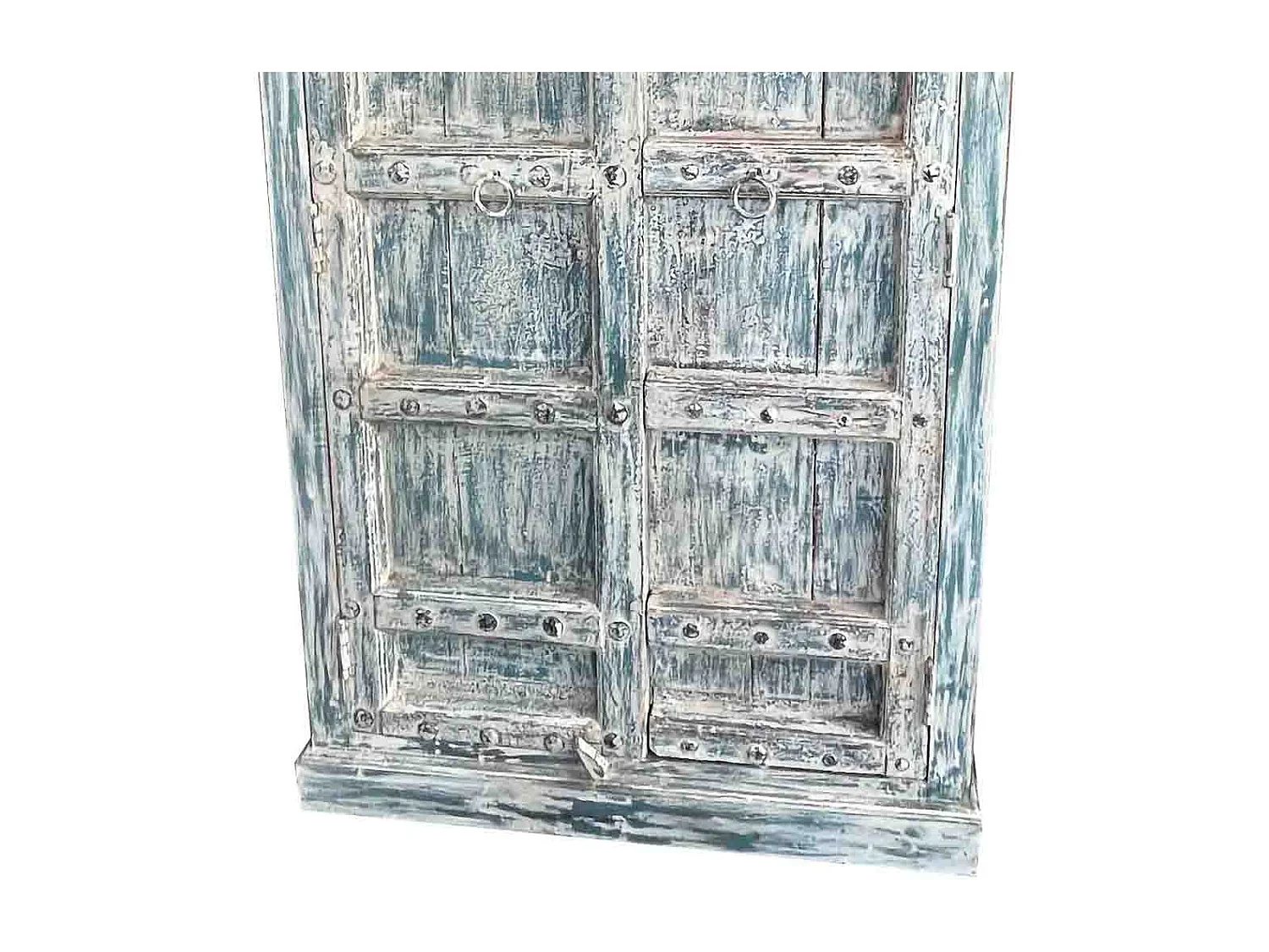 Armário de madeira azul artesanal 107x42x192 cm