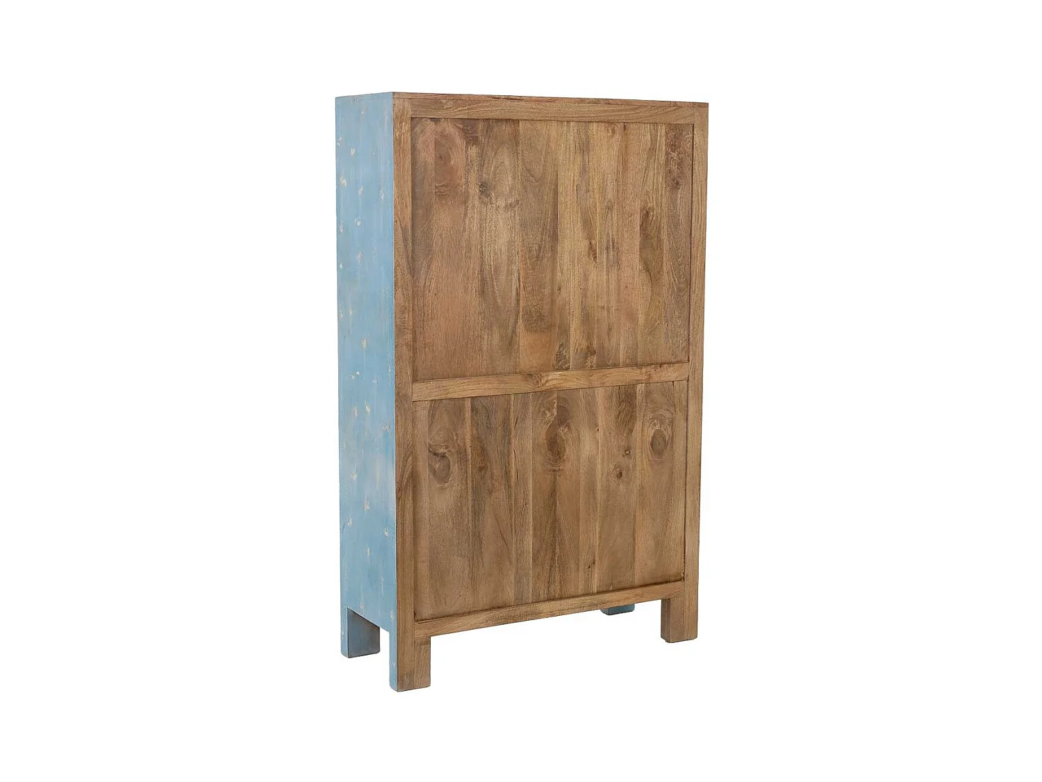 Armoire bleue en bois faite main, 107x41x171 cm