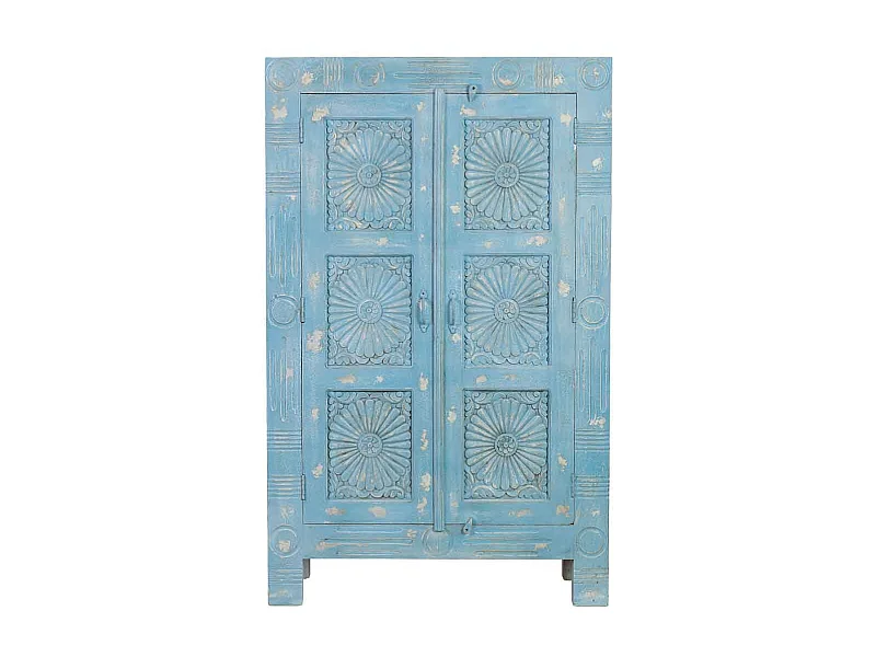 Armario de Madera artesanal azul 107x41x171h cm