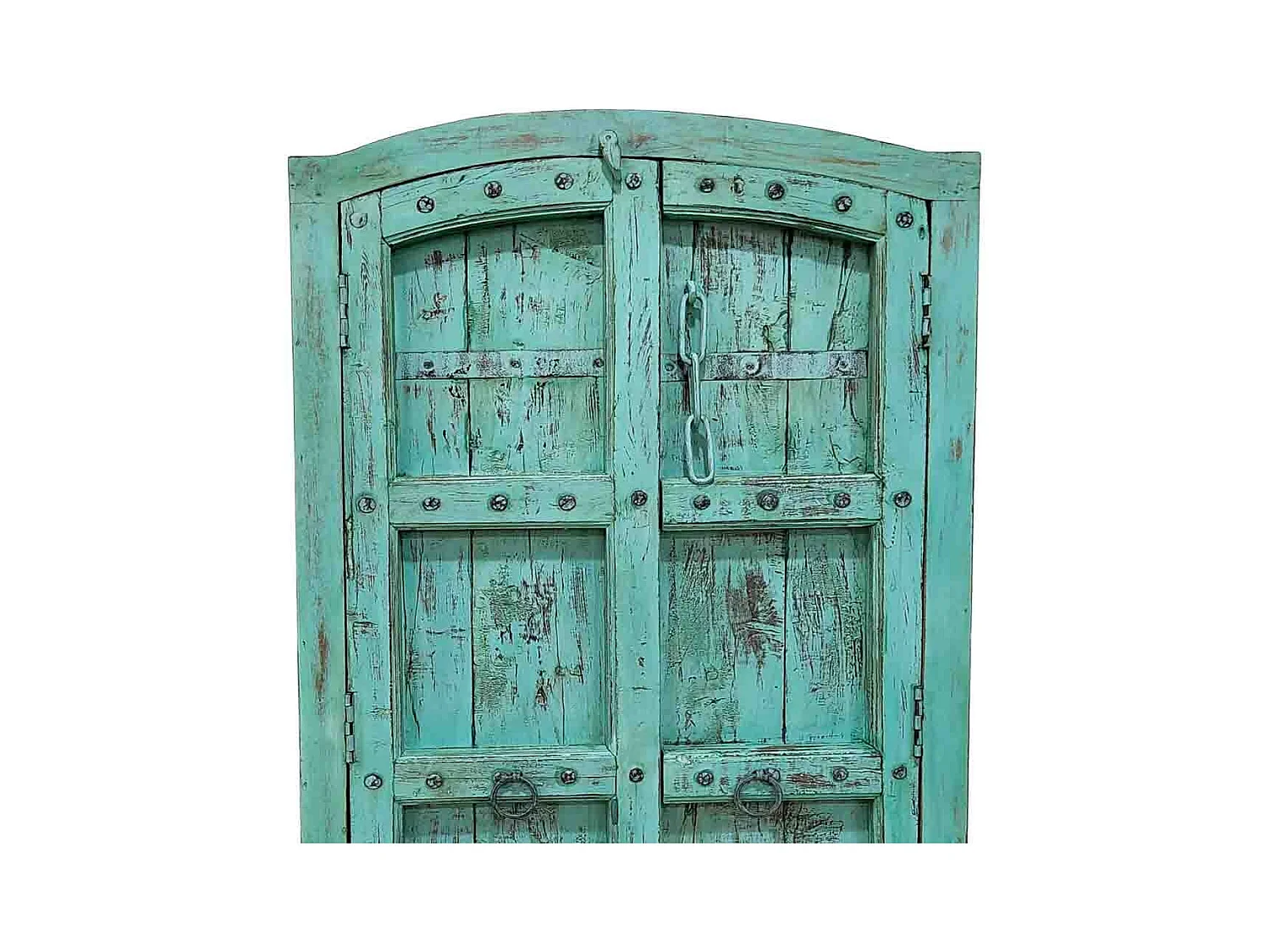 Armoire en bois artisanale bleue 93x42x191 (h)