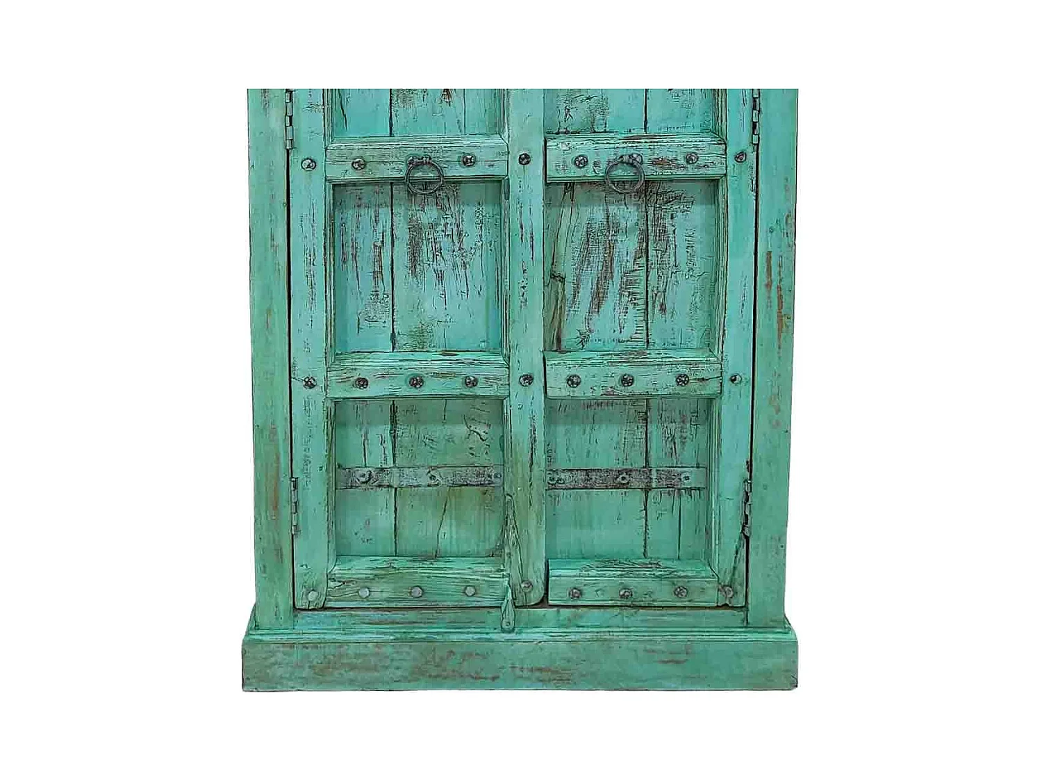 Armoire en bois artisanale bleue 93x42x191 (h)