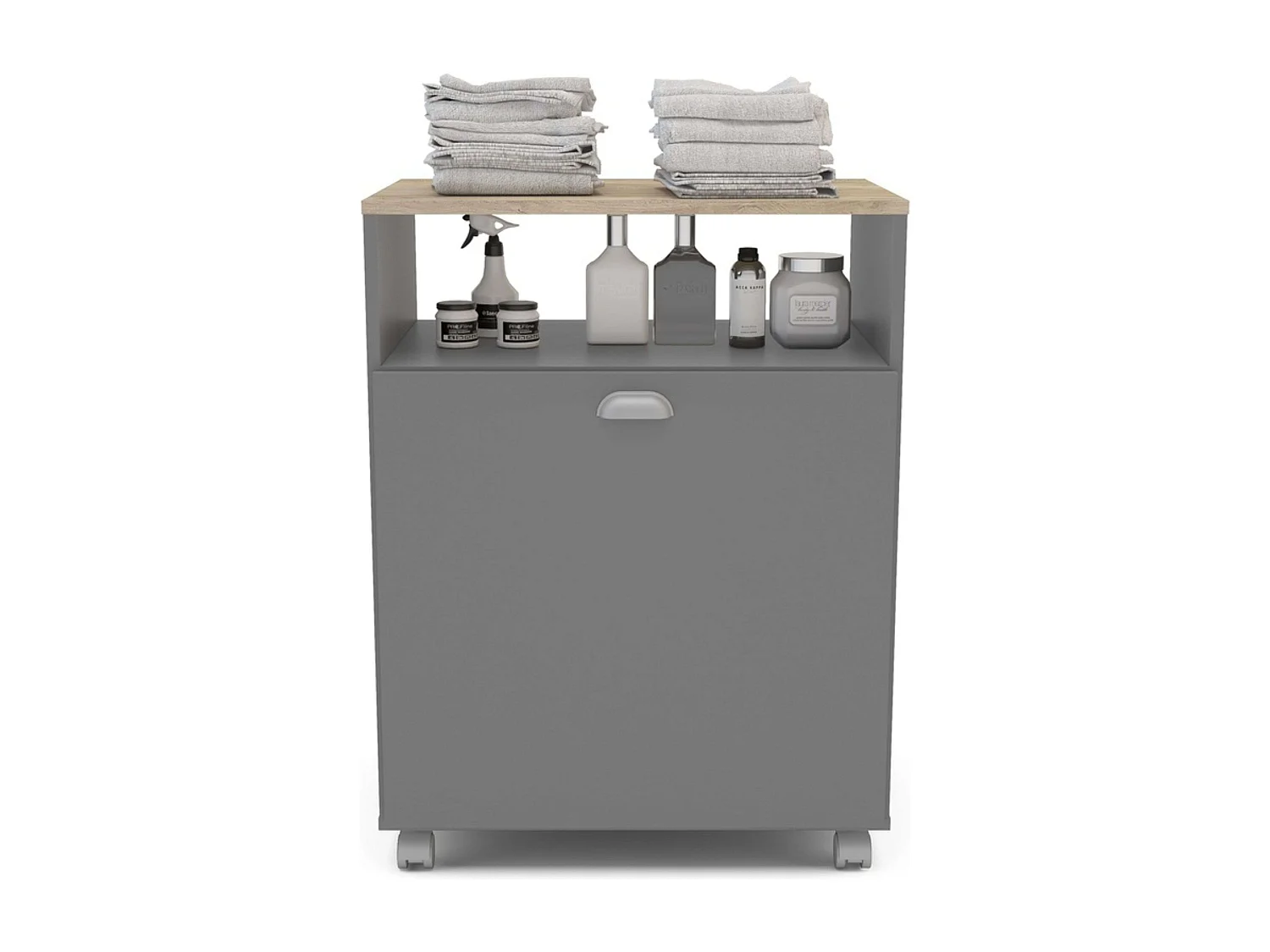 Mueble Aux. Lavandería Gris 61x80x40 cm