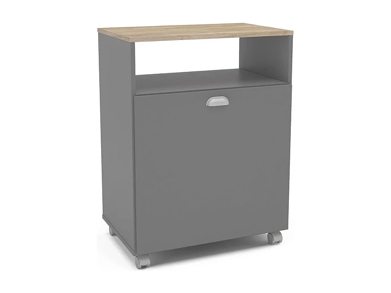 Meuble d'appoint buanderie gris 61x80x40 cm