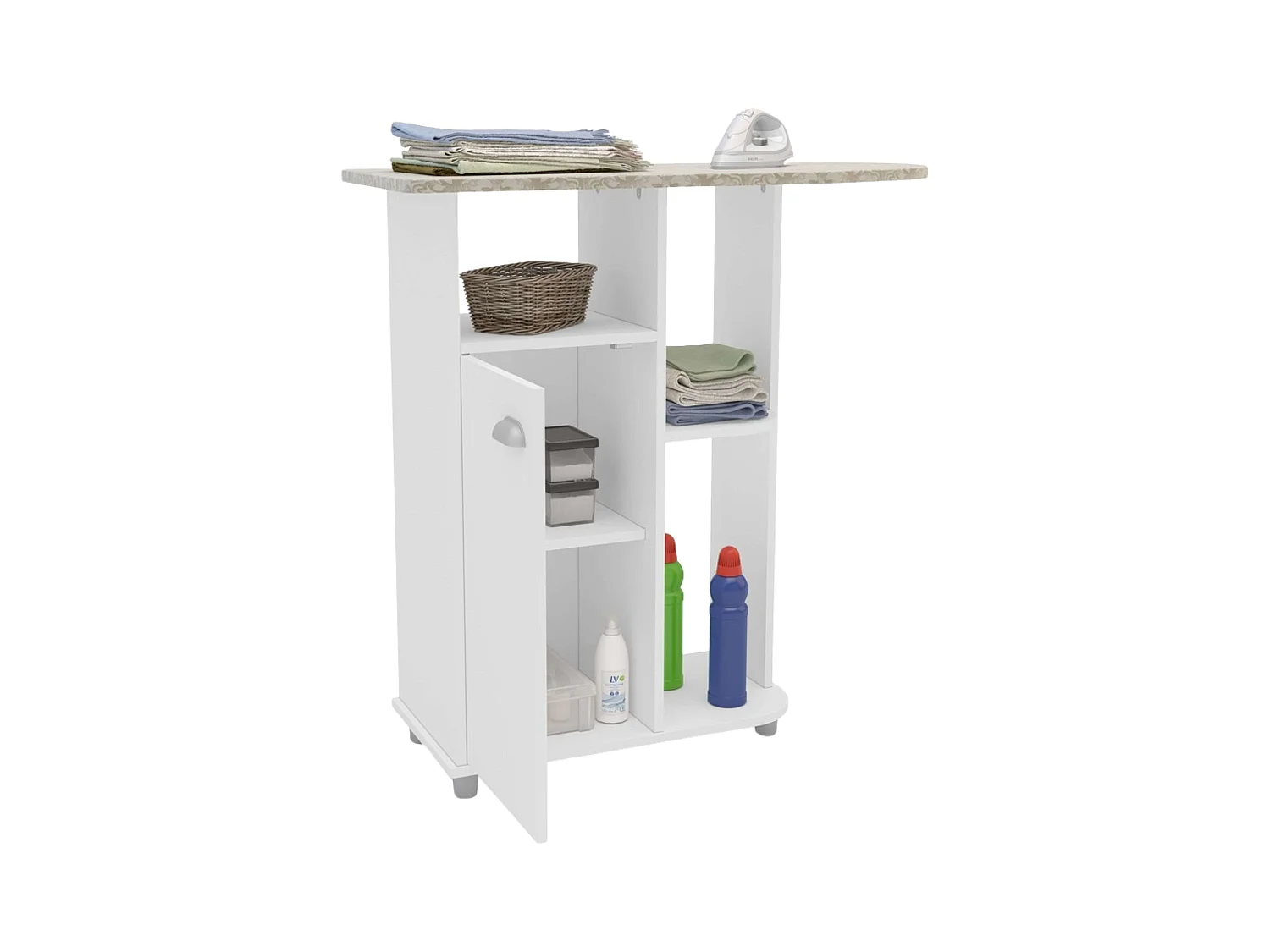 Meuble d'appoint de repassage blanc 91x91 cm