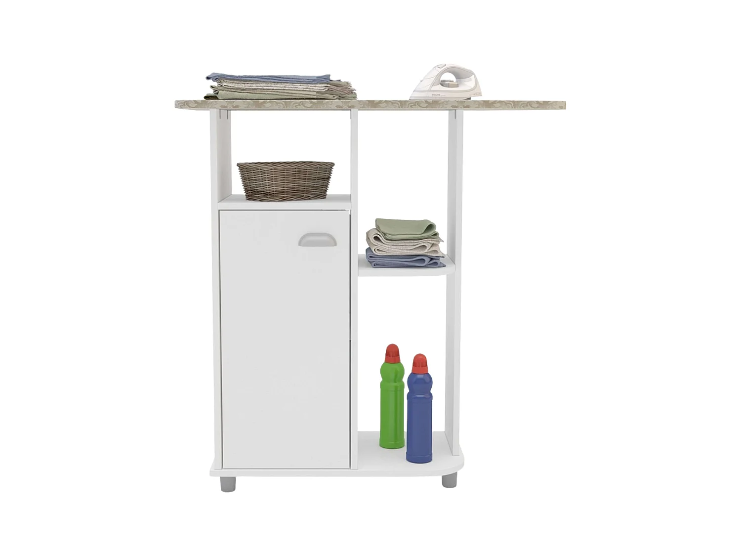 Meuble d'appoint de repassage blanc 91x91 cm