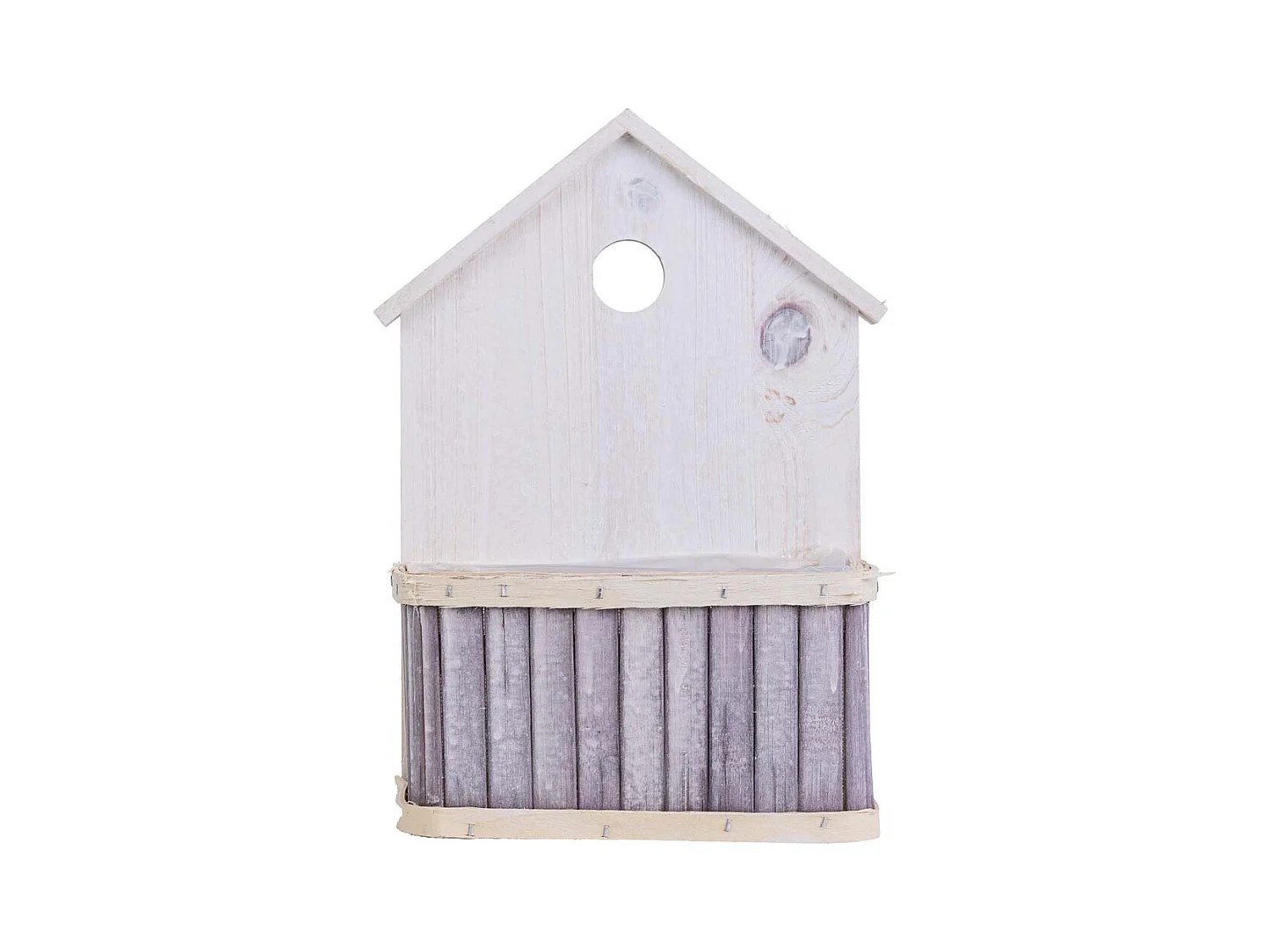 Support carré gris en bambou 21 x 10 x 29 cm H