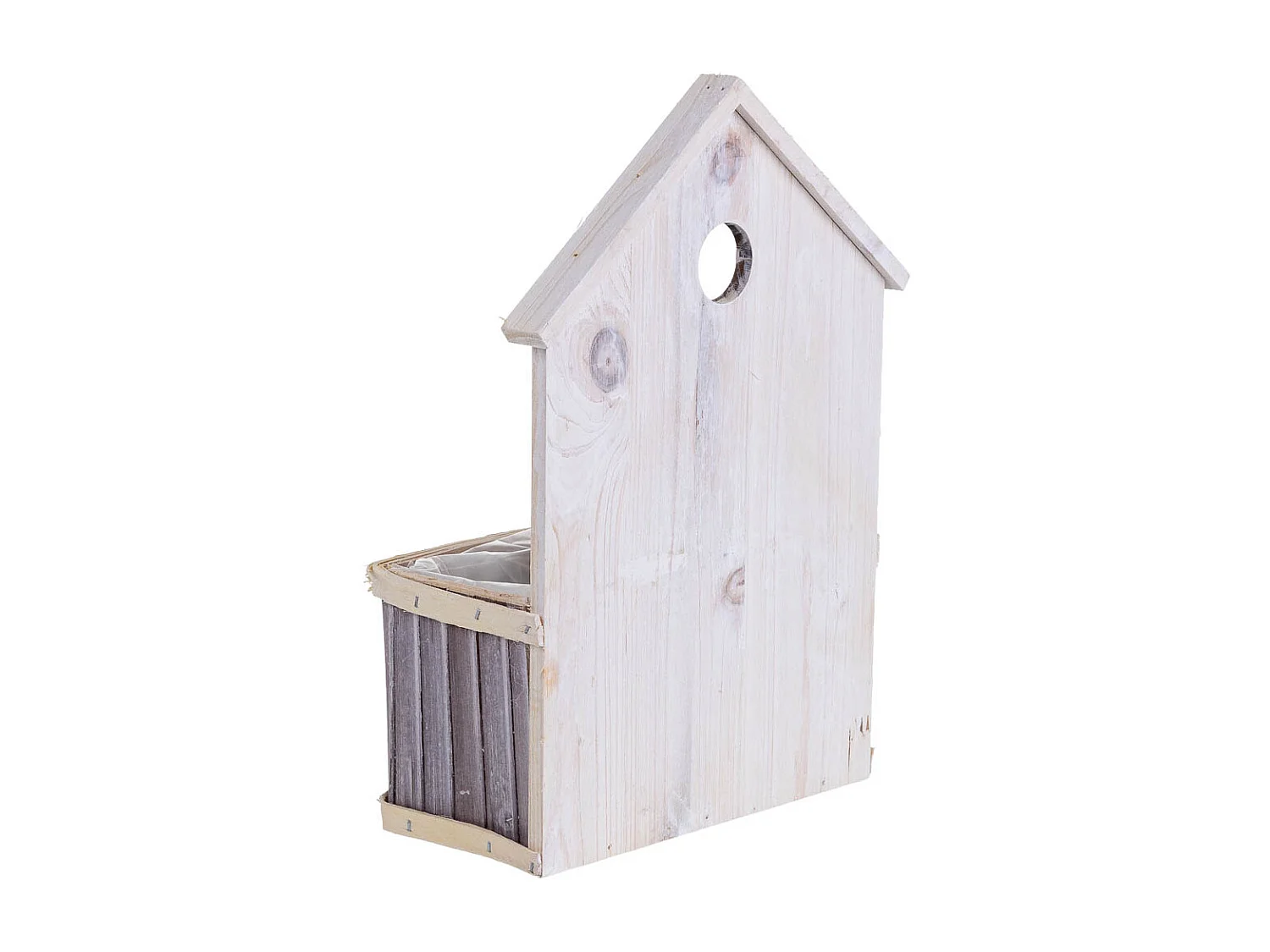 Support carré gris en bambou 21 x 10 x 29 cm H