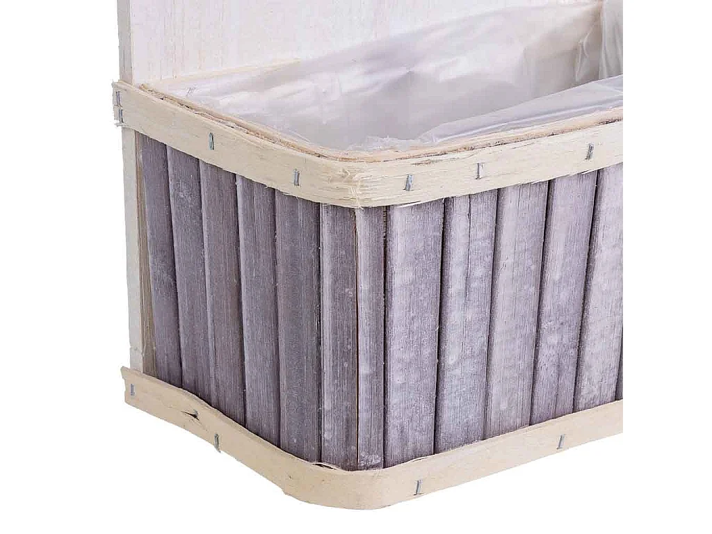 Support carré gris en bambou 21 x 10 x 29 cm H