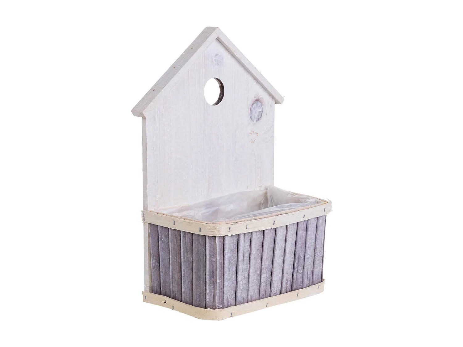 Suporte quadrado em bambu cinzento 21x10x29/11A cm