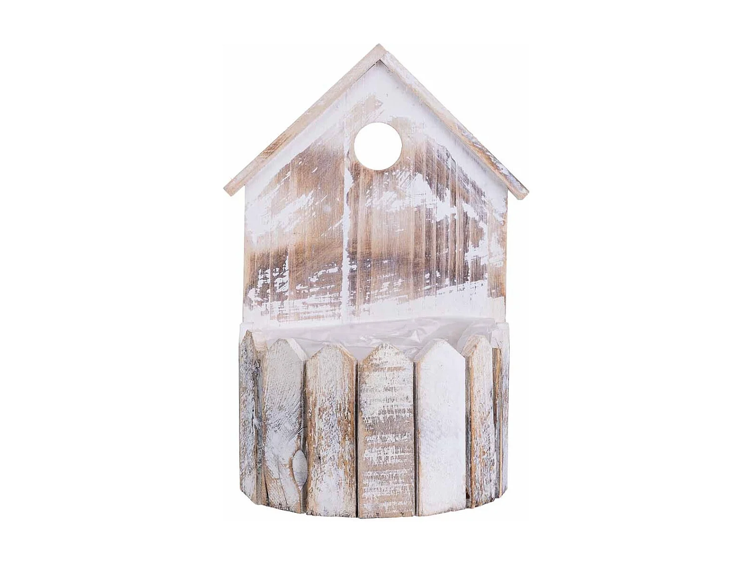 Soporte macetero de Madera redondo 19x11x28/10h cm