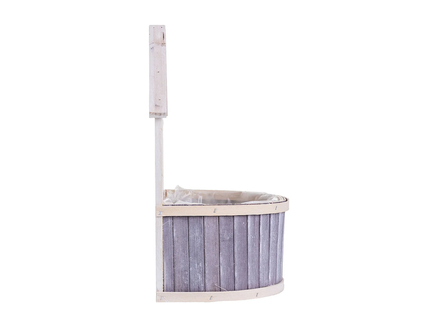 Support rond gris en bambou 25 x 15 x 31 cm H