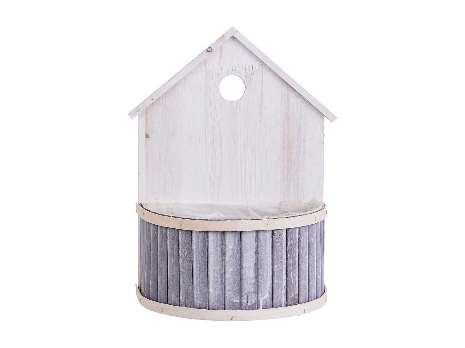 Suporte redondo em bambu cinzento 25x15x31/11A cm