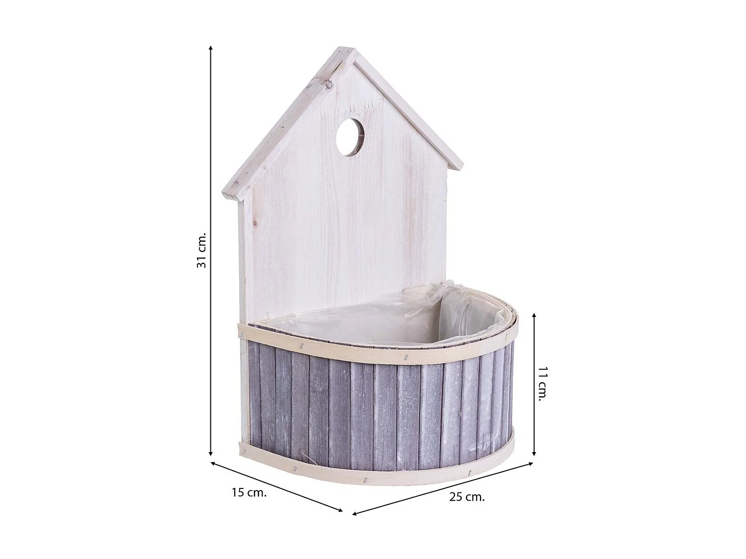 Suporte redondo em bambu cinzento 25x15x31/11A cm