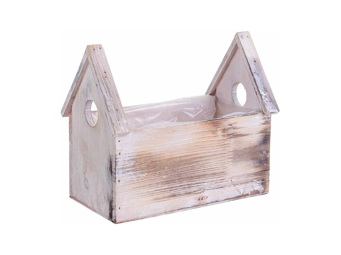 Suporte retangular em madeira para vasos 21x13x19/10A cm