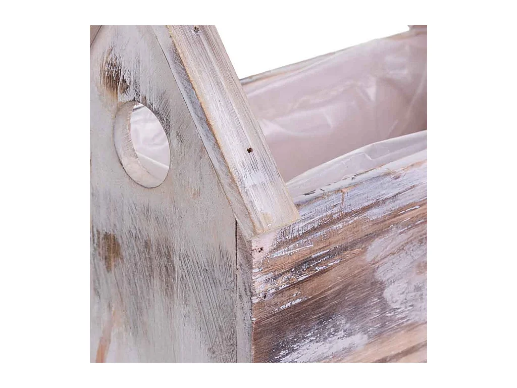 Suporte retangular em madeira para vasos 21x13x19/10A cm