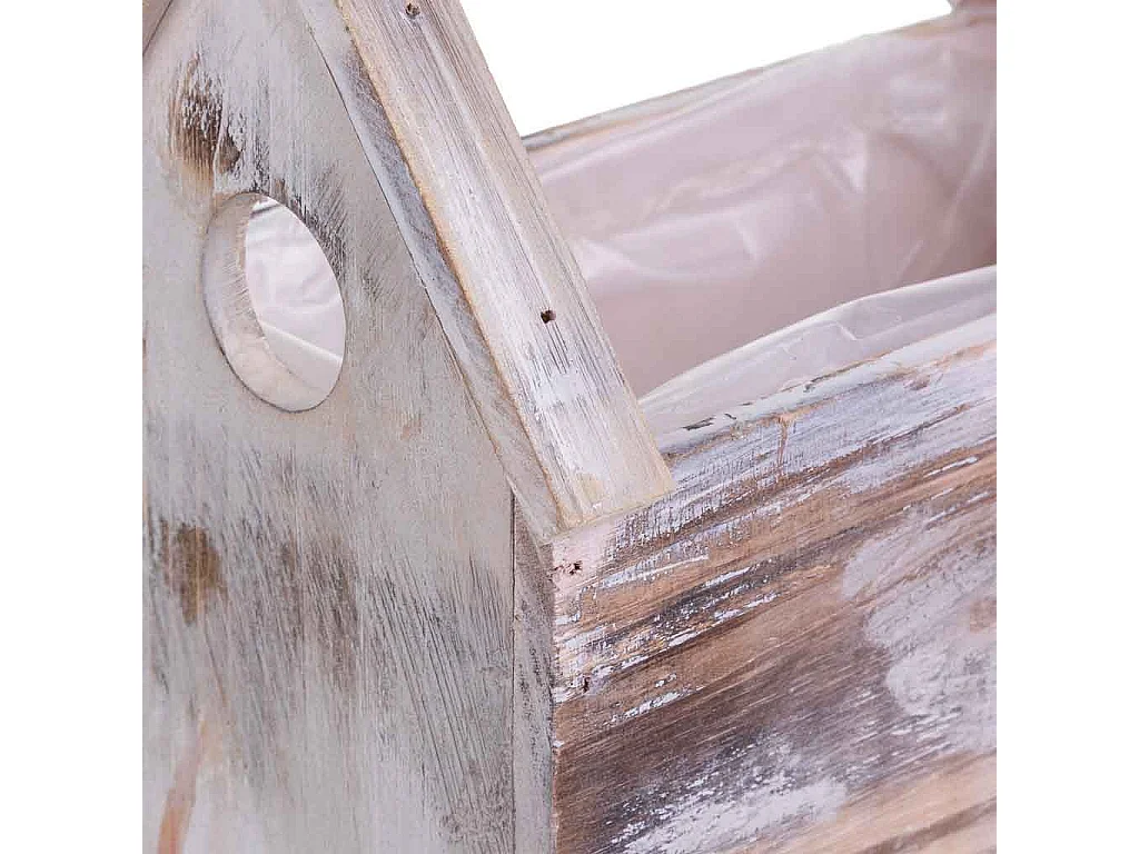 Soporte macetero de Madera rectangular 21x13x19/10h cm