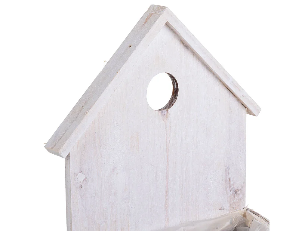 Soporte macetero de bambú redondo gris 20x11x27/10h cm