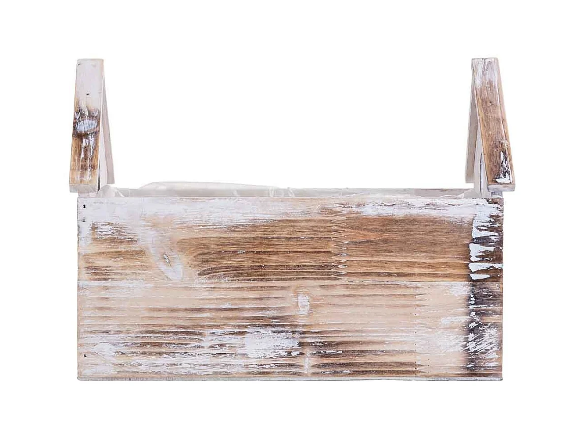 Suporte retangular em madeira para vasos 28x17x21/12A cm
