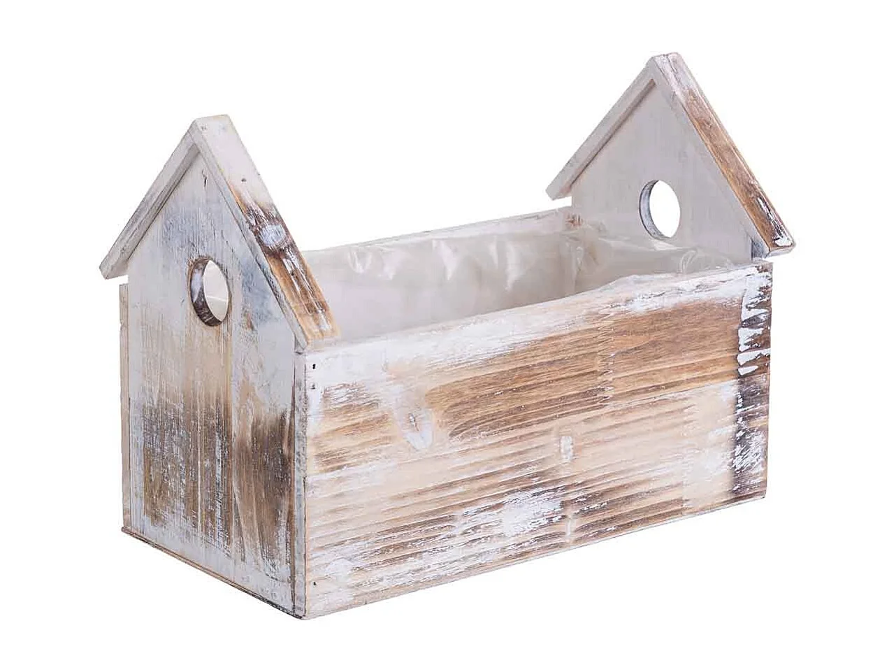 Soporte macetero de Madera rectangular 28x17x21/12h cm