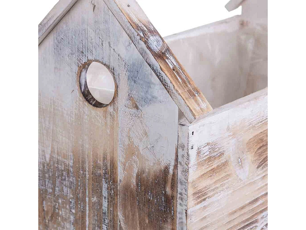 Soporte macetero de Madera rectangular 28x17x21/12h cm