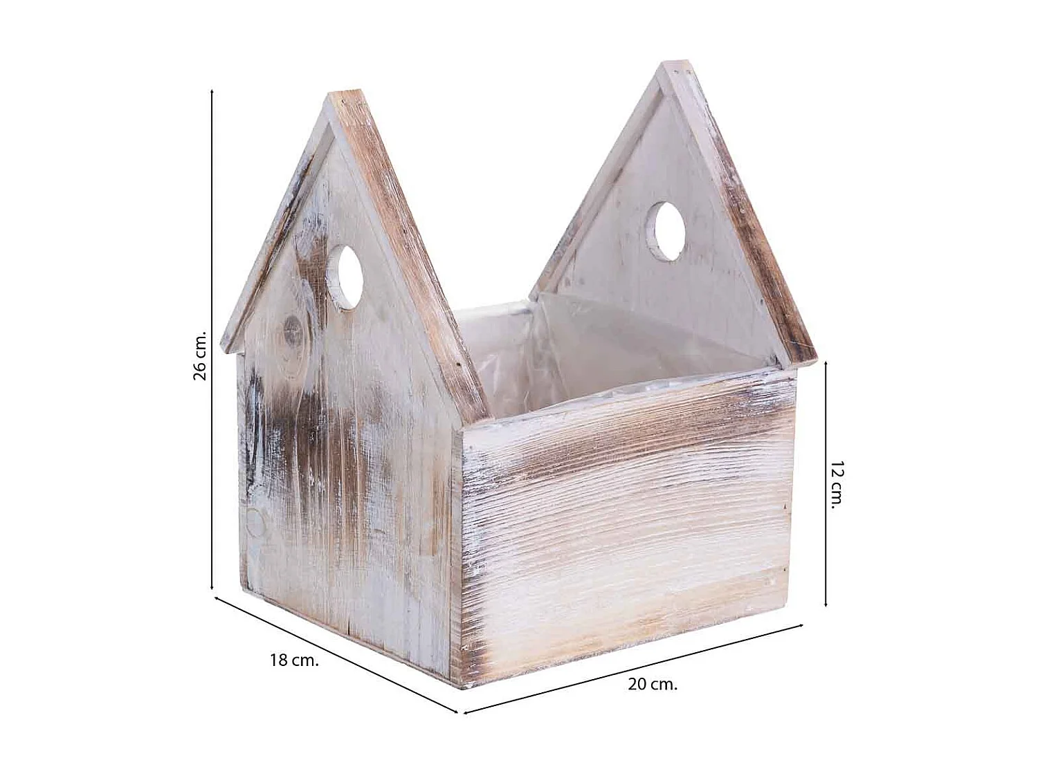 Suporte quadrado de madeira para vasos 20x18x26/12A cm