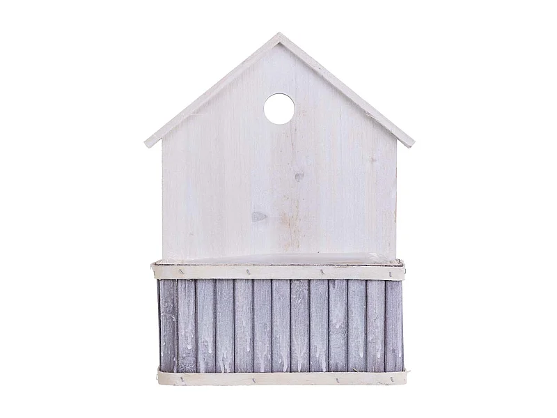 Support carré gris en bambou 27 x 13 x 33 cm H