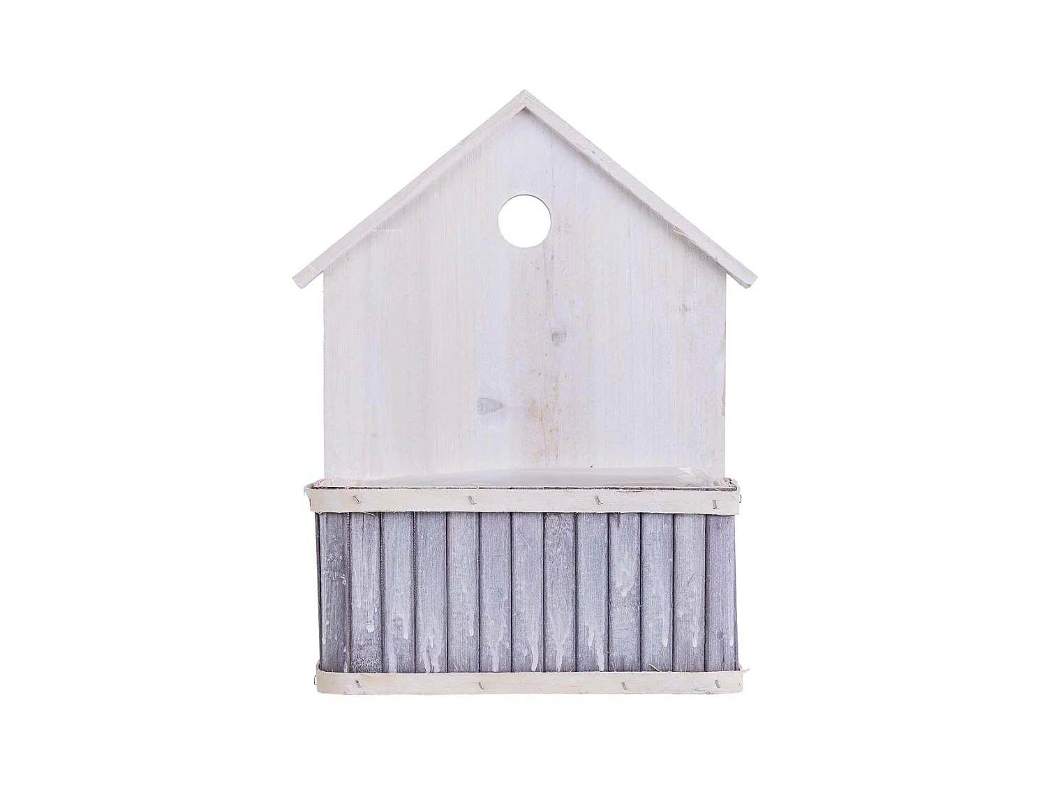 Support carré gris en bambou 27 x 13 x 33 cm H