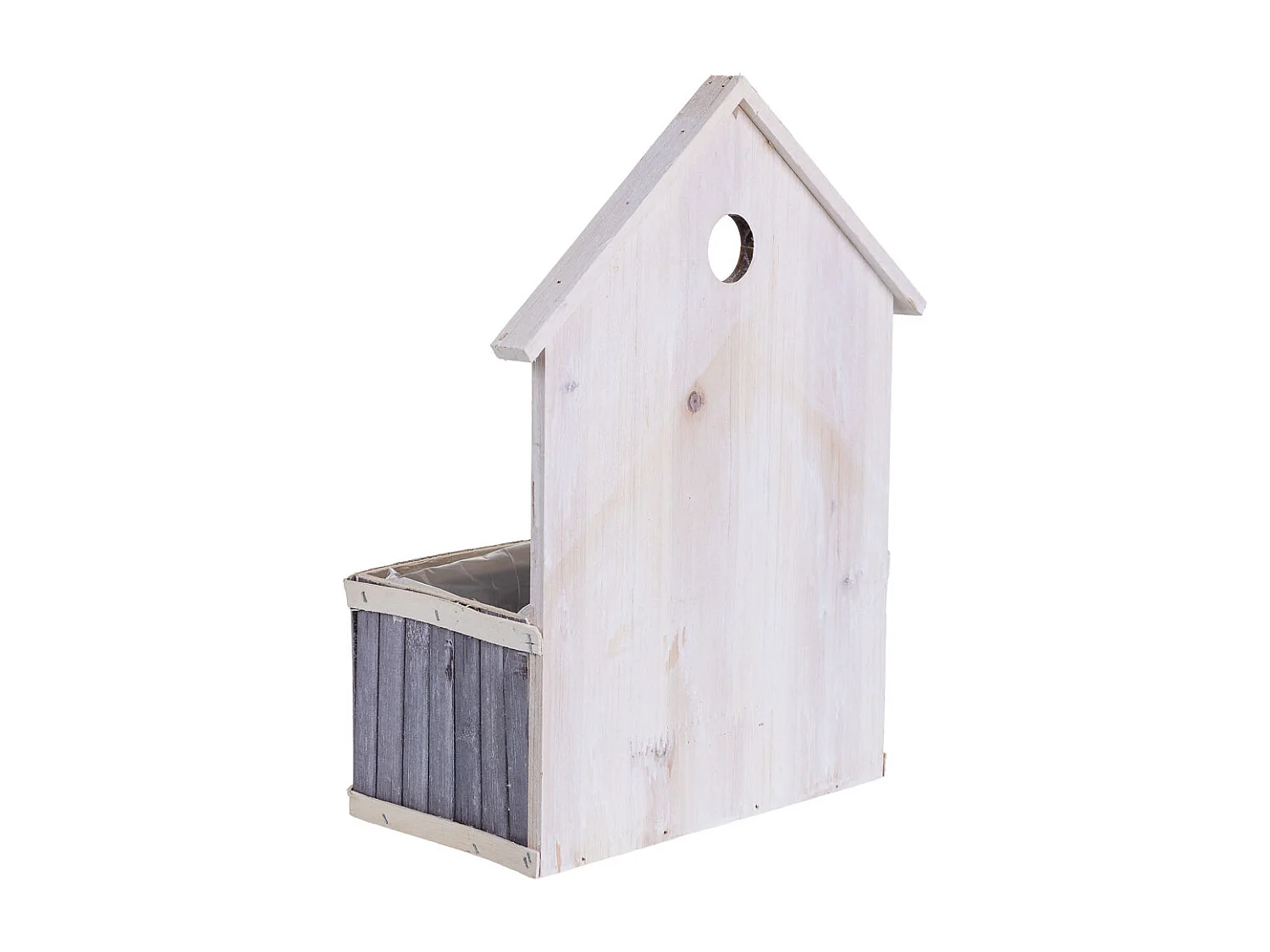 Support carré gris en bambou 27 x 13 x 33 cm H