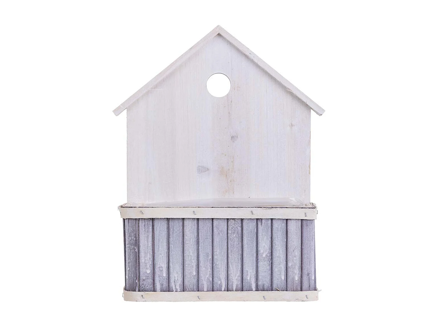 Suporte quadrado em bambu cinzento 27x13x33/11A cm