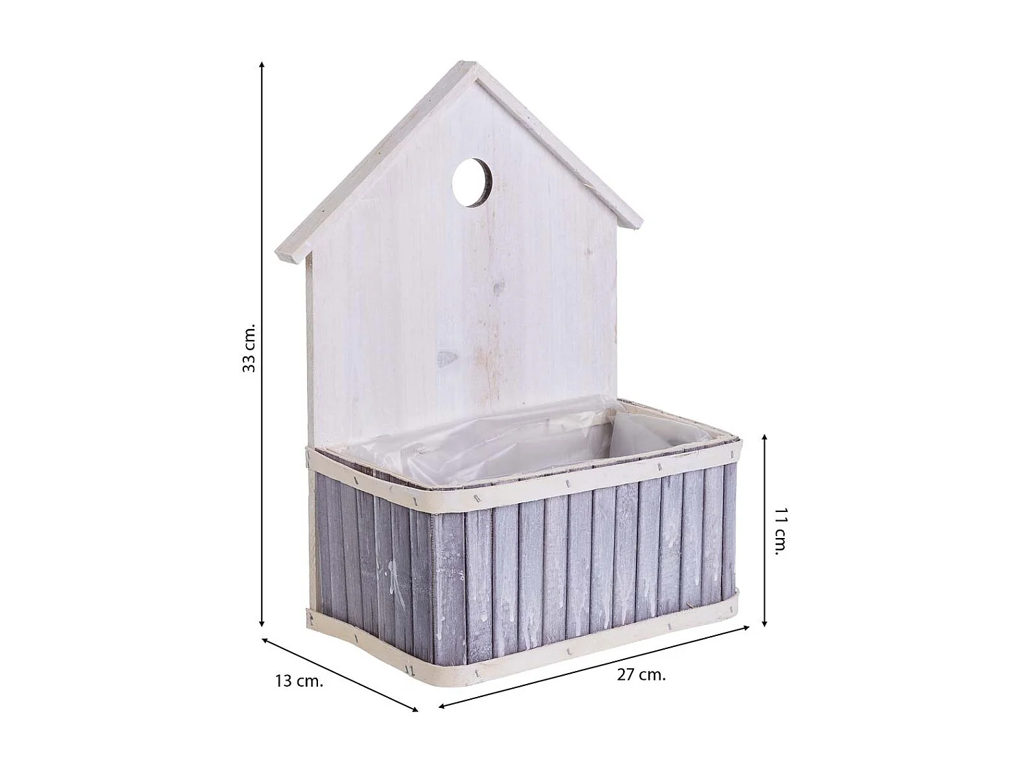 Suporte quadrado em bambu cinzento 27x13x33/11A cm