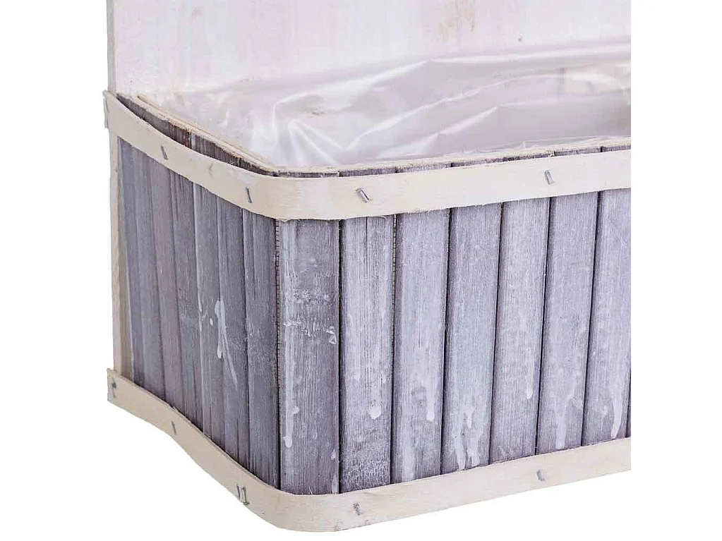 Suporte quadrado em bambu cinzento 27x13x33/11A cm