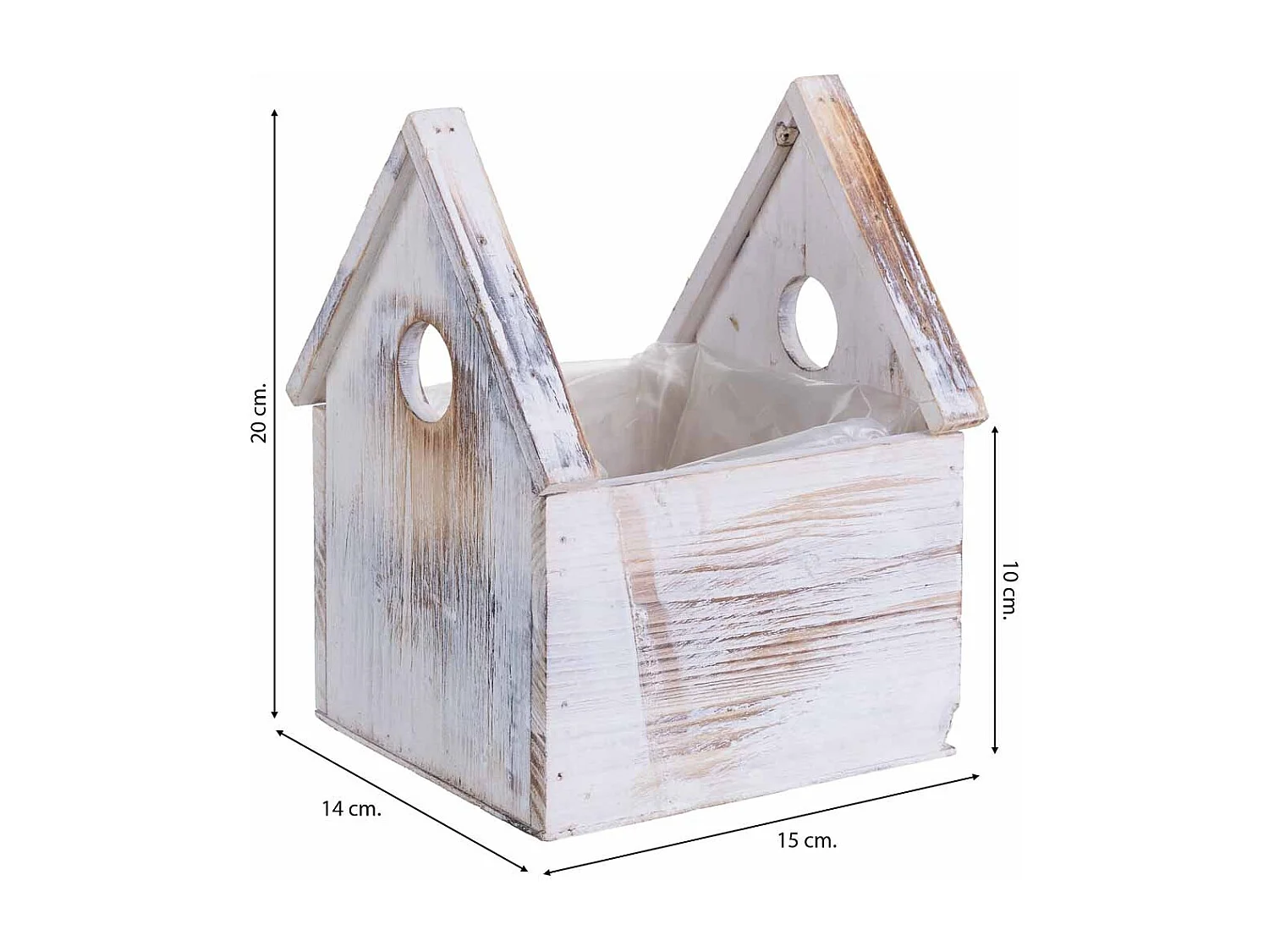 Support carré pour jardinière en bois 15 x 14 x 20 cm H