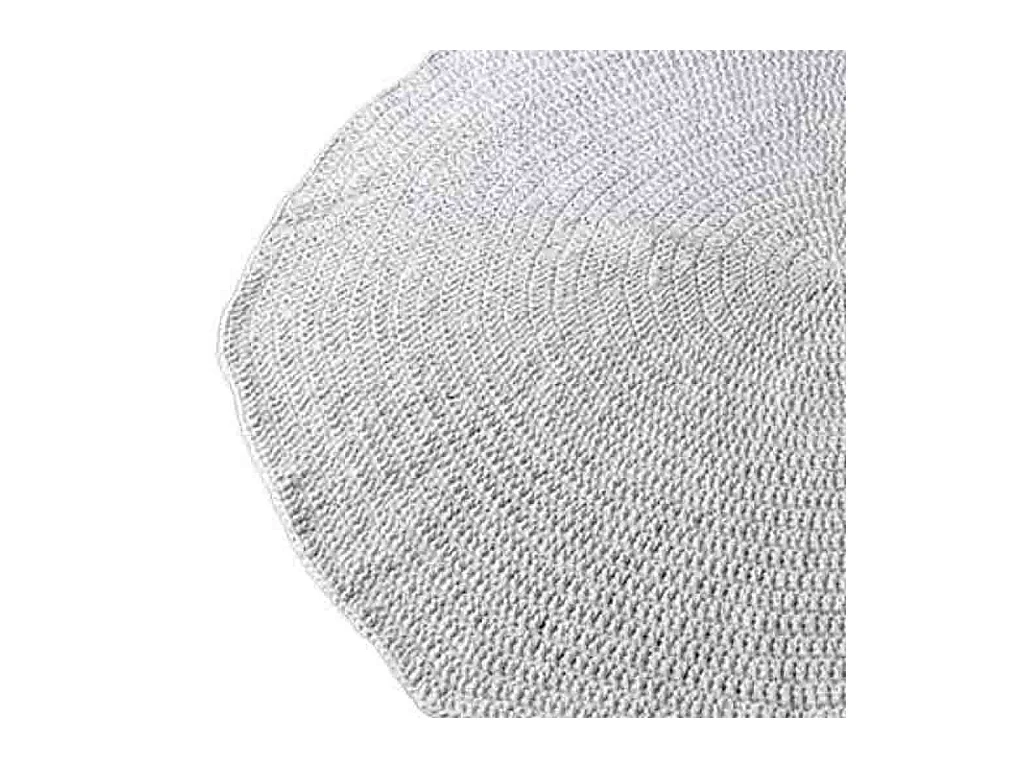 Tapis rond tressé blanc D150x1h cm