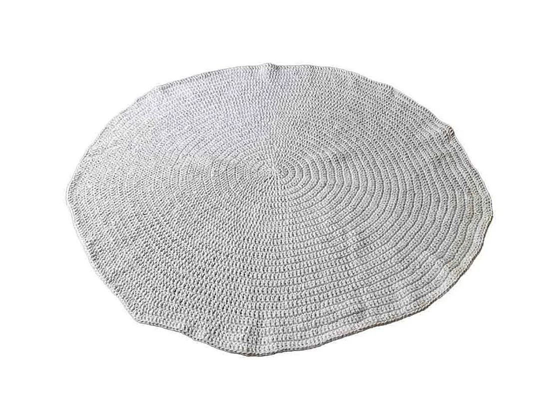 Tapis rond tressé blanc D150x1h cm
