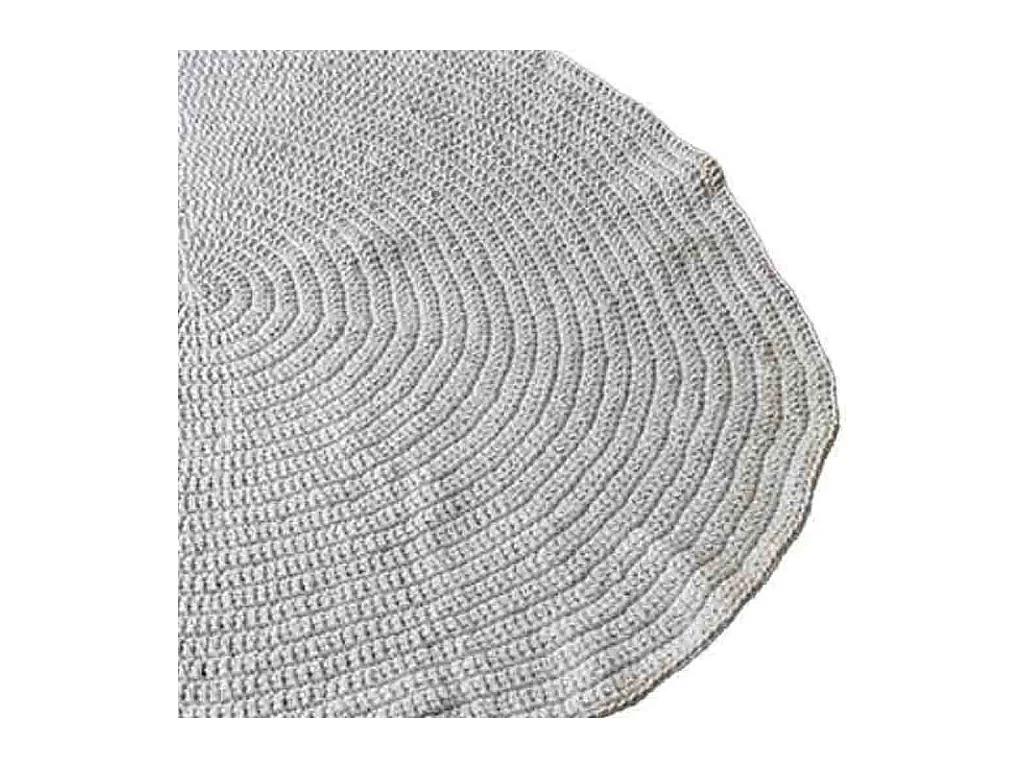Tapis rond tressé blanc D150x1h cm