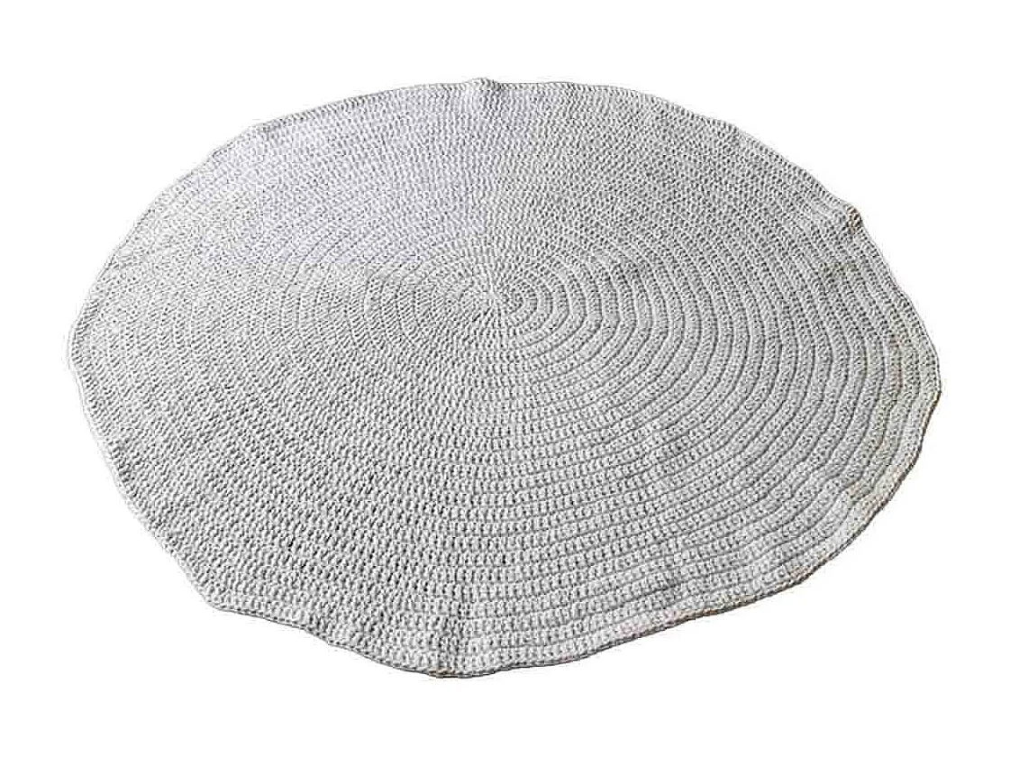 Alfombra redonda trenzada blanca d150x1h cm